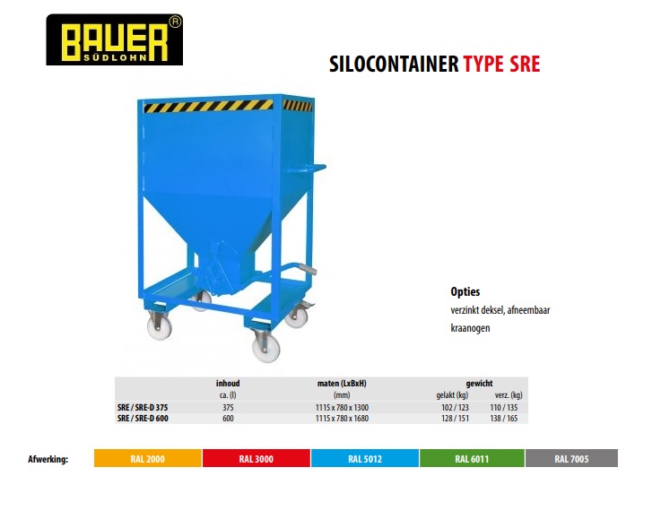 Silocontainer SRE 600 Ral 3000
