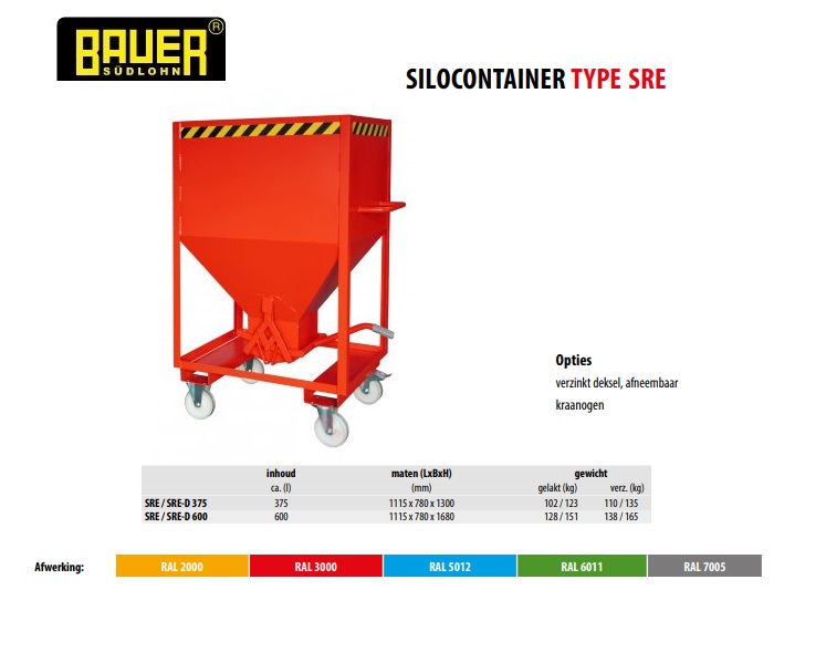 Silocontainer SRE 600 Ral 5012