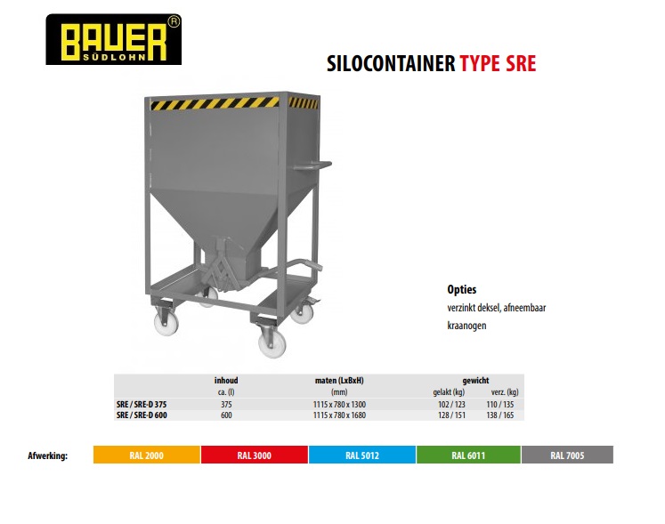 Silocontainer SRE 600 Ral 7005