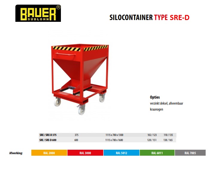 Silocontainer SRE-D 375 Ral 3000