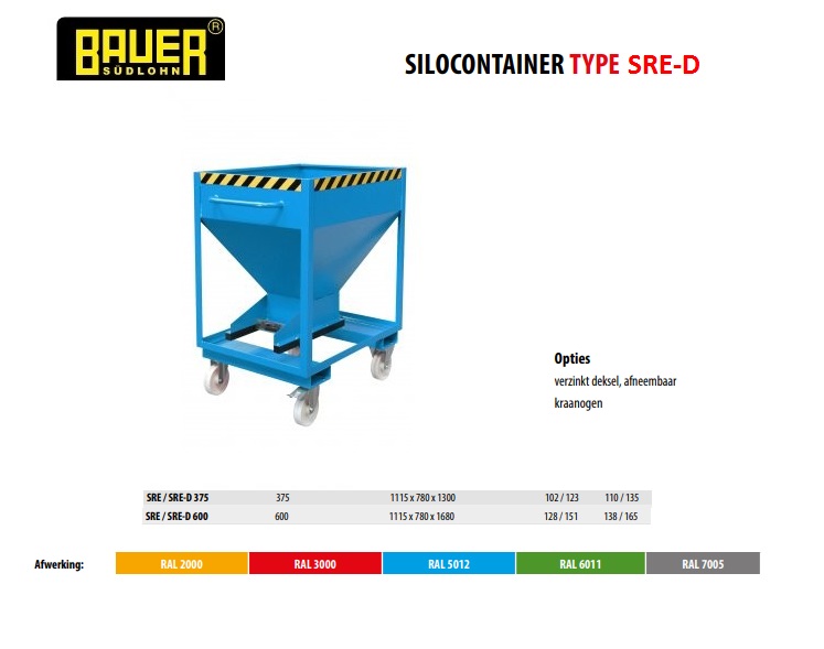 Silocontainer SRE-D 375 Ral 5012