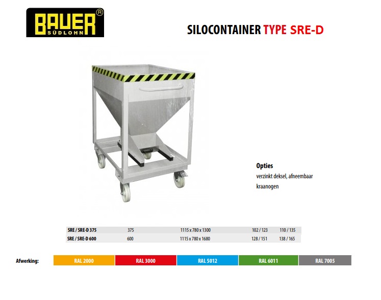 Silocontainer SRE-D 375 Vuurvezinkt