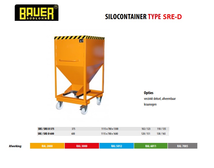 Silocontainer SRE-D 600 Vuurvezinkt | DKMTools - DKM Tools