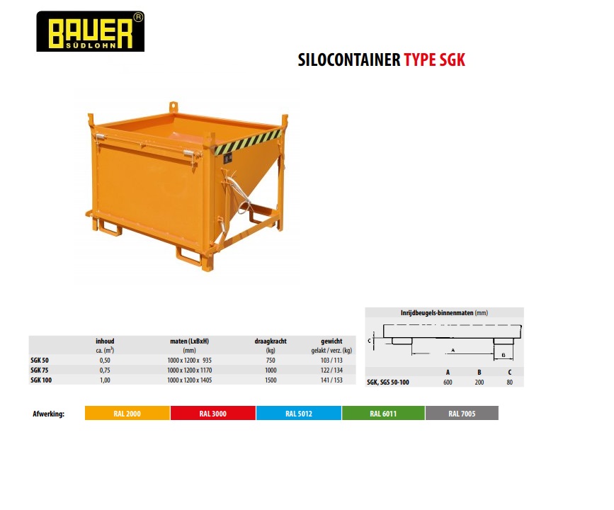 Silocontainer SGK 50 Ral 2000