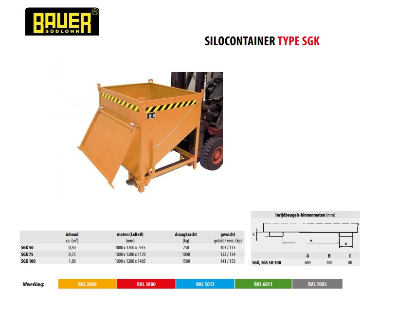 Silocontainer SGK 75 Ral 3000 | DKMTools - DKM Tools