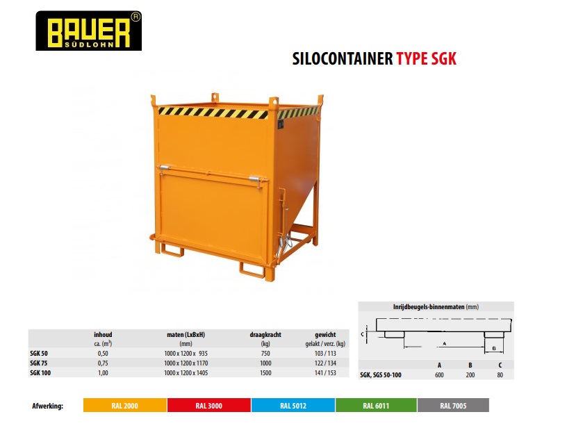 Silocontainer SGK 100 Vuurvezinkt | DKMTools - DKM Tools