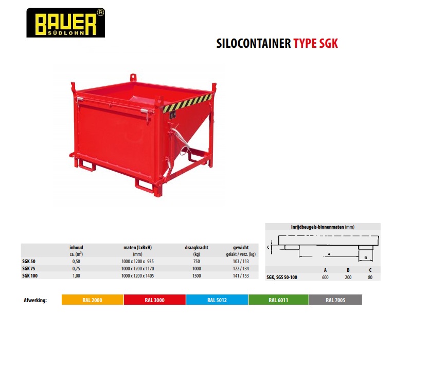 Silocontainer SGK 50 Vuurvezinkt | DKMTools - DKM Tools