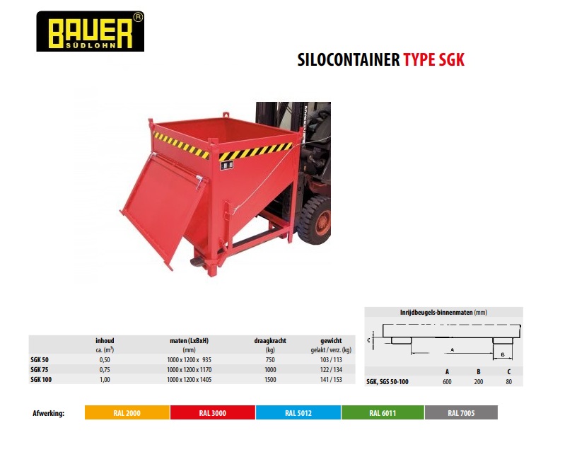 Silocontainer SGK 75 Ral 2000 | DKMTools - DKM Tools