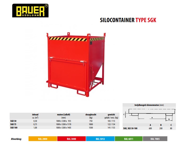 Silocontainer SGK 100 Vuurvezinkt | DKMTools - DKM Tools