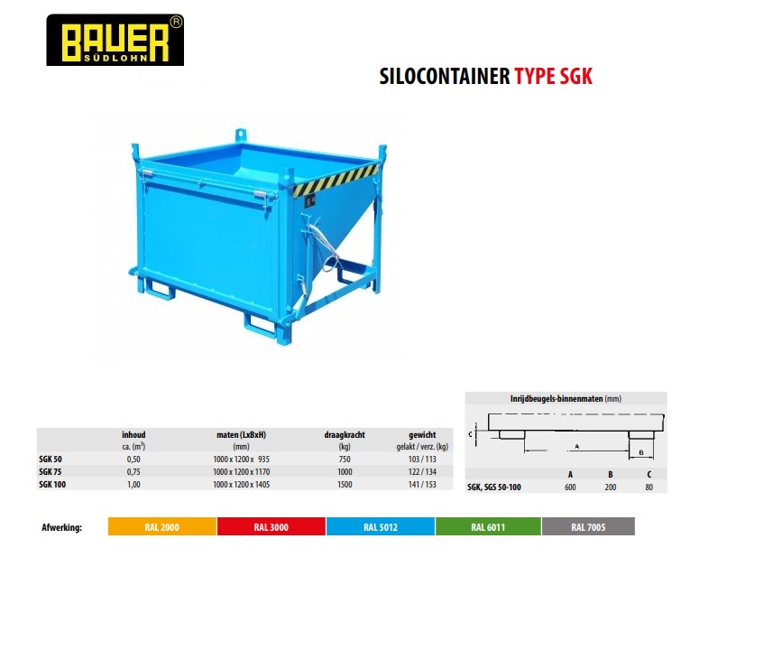 Silocontainer SGK 50 Ral 5012