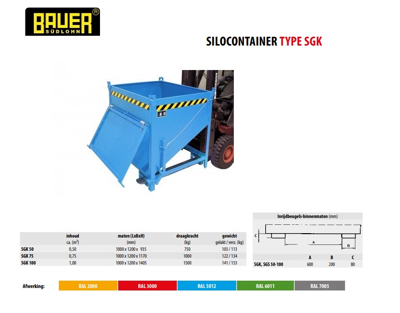 Silocontainer SGK 75 Ral 2000 | DKMTools - DKM Tools