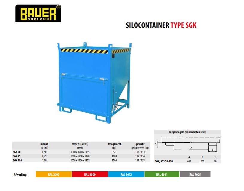 Silocontainer SGK 100 Vuurvezinkt | DKMTools - DKM Tools