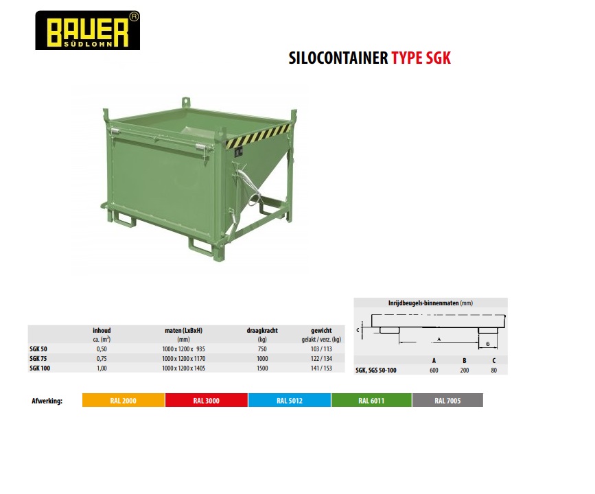 Silocontainer SGK 50 Ral 6011