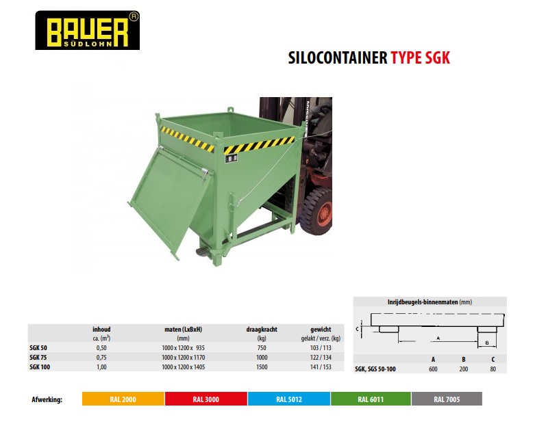 Silocontainer SGK 75 Ral 3000 | DKMTools - DKM Tools