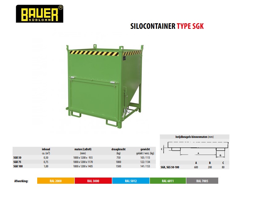 Silocontainer SGK 100 Ral 2000 | DKMTools - DKM Tools