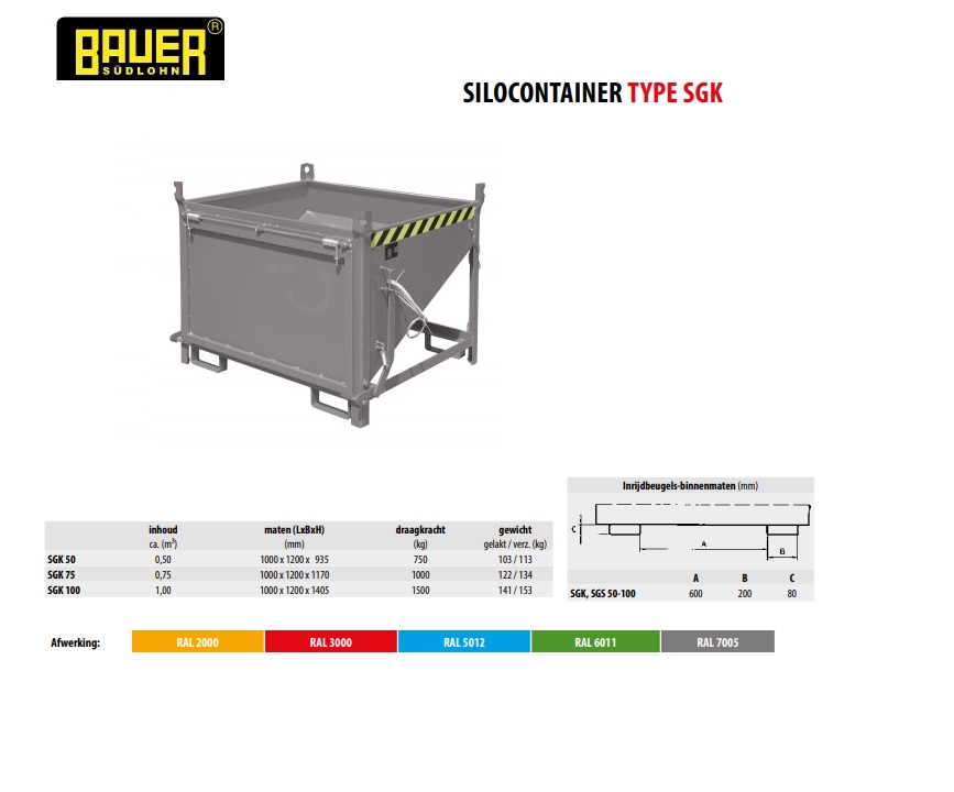 Silocontainer SGK 50 Ral 7005