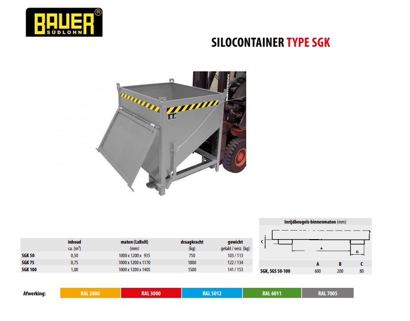 Silocontainer SGK 75 Ral 7005