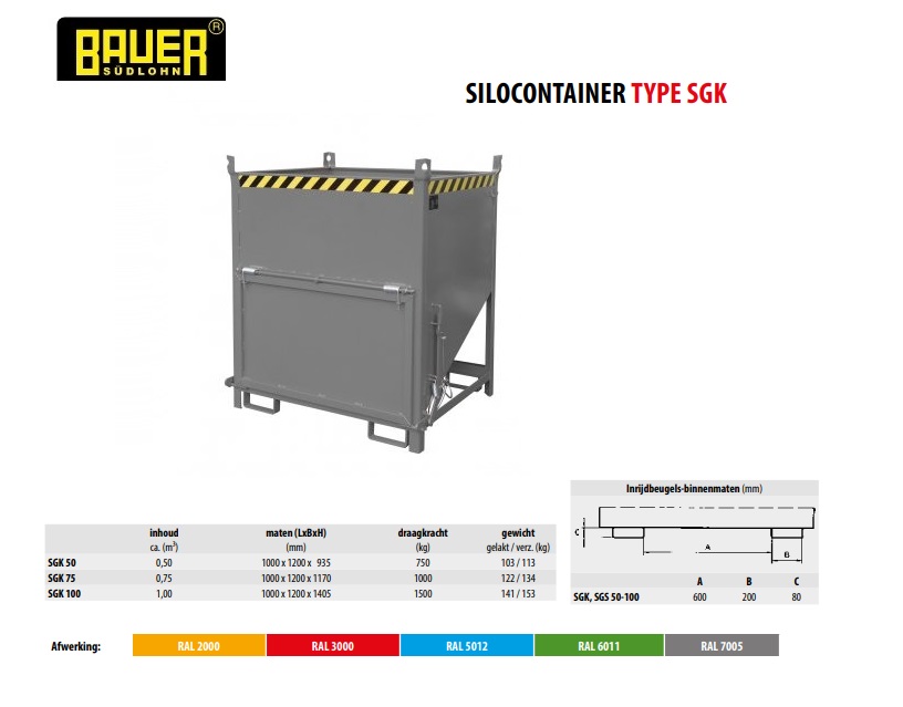 Silocontainer SGK 100 Ral 7005