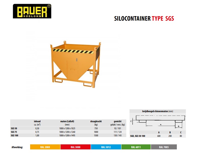 Silocontainer SGS 50 Ral 5012 | DKMTools - DKM Tools