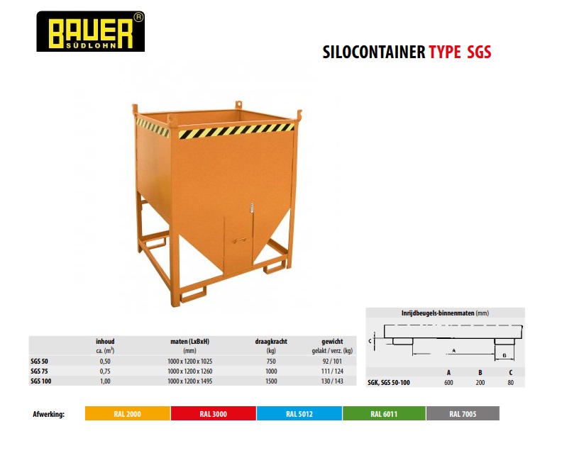 Silocontainer SGS 100 Ral 5012 | DKMTools - DKM Tools