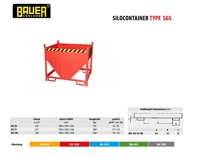 Silocontainer SGS 50 Ral 3000