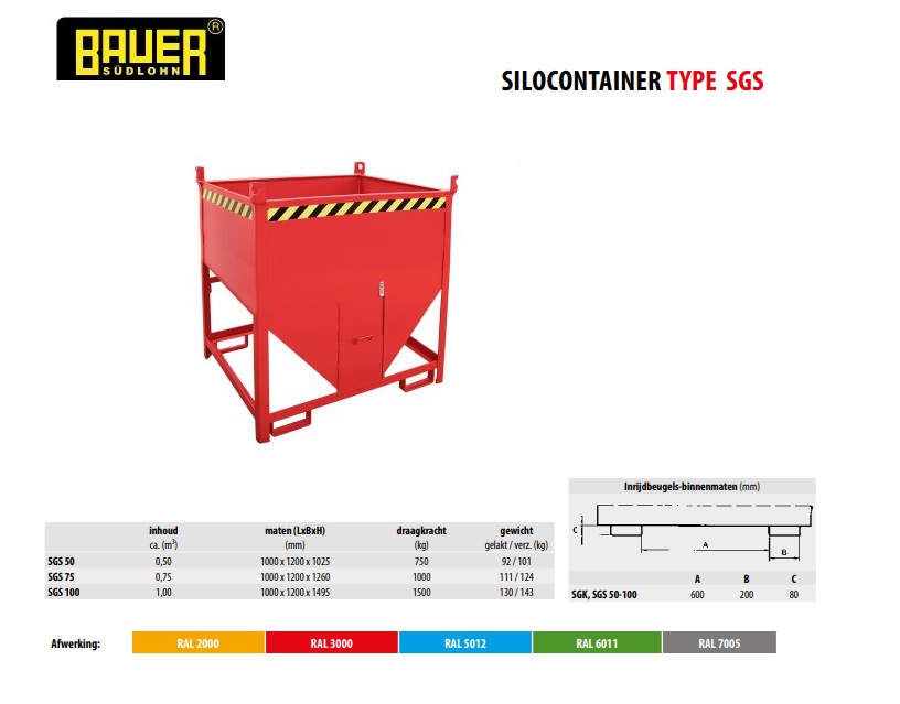 Silocontainer SGS 75 Ral 3000