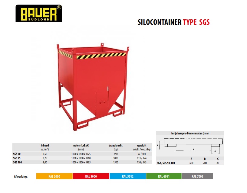 Silocontainer SGS 100 Vuurvezinkt | DKMTools - DKM Tools