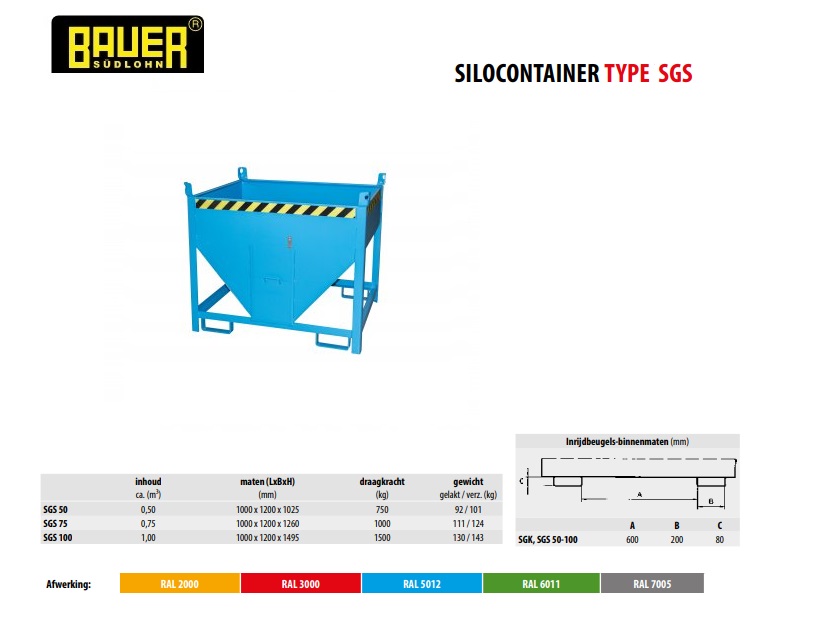 Silocontainer SGS 50 Ral 5012