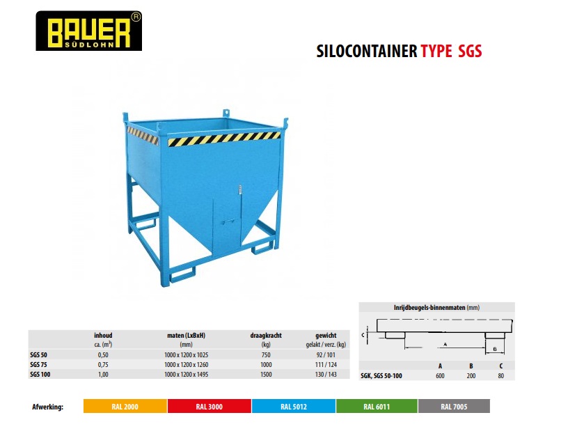 Silocontainer SGS 75 Ral 5012