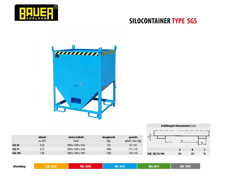 Silocontainer SGS 100 Ral 3000 | DKMTools - DKM Tools