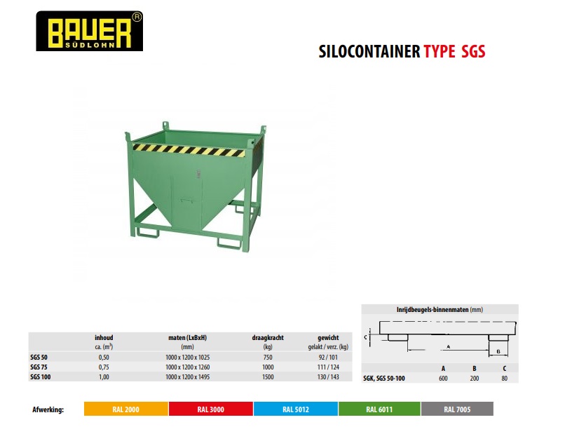 Silocontainer SGS 50 Ral 6011