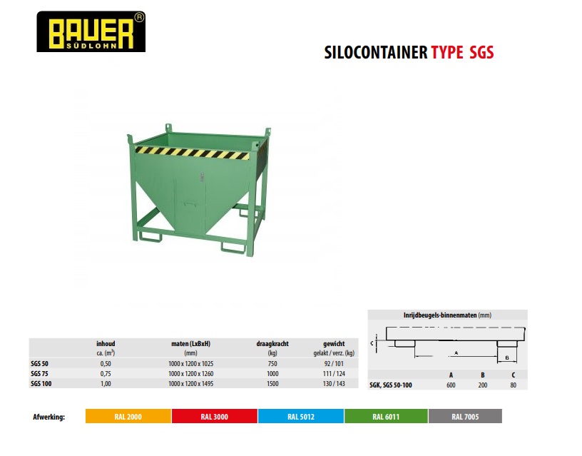 Silocontainer SGS 50 Ral 2000 | DKMTools - DKM Tools