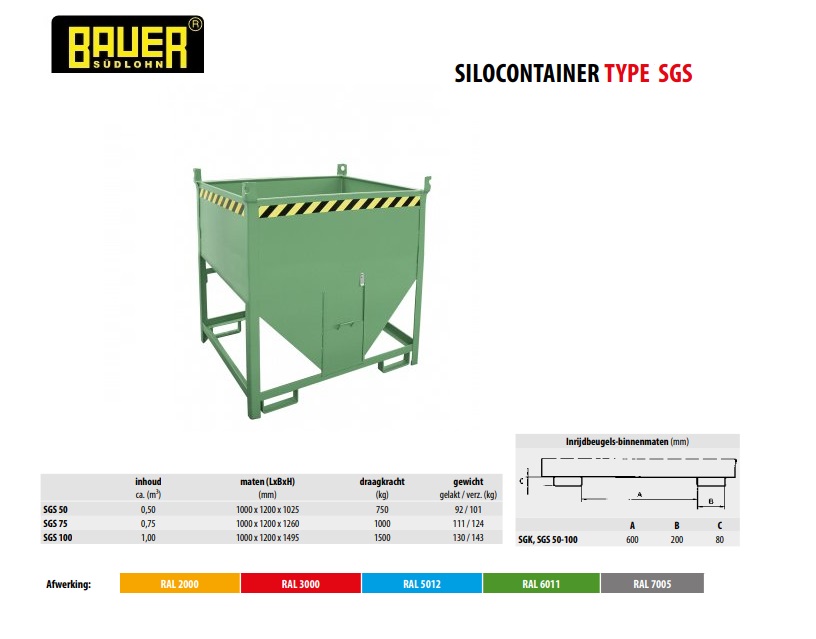 Silocontainer SGS 75 Ral 6011