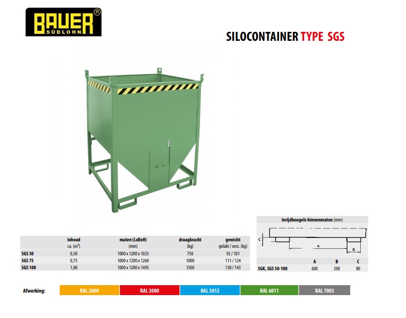 Silocontainer SGS 100 Ral 3000 | DKMTools - DKM Tools