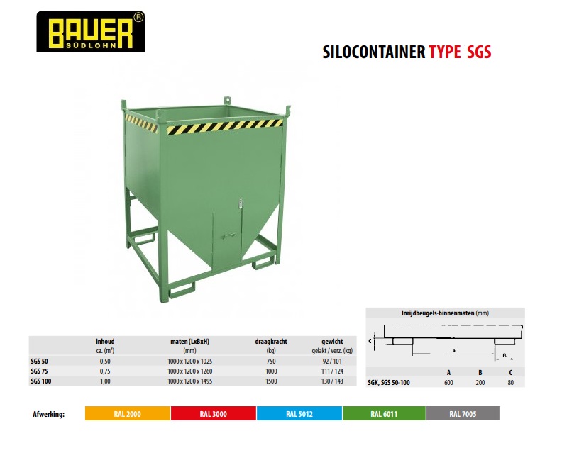 Silocontainer SGS 100 Ral 2000 | DKMTools - DKM Tools