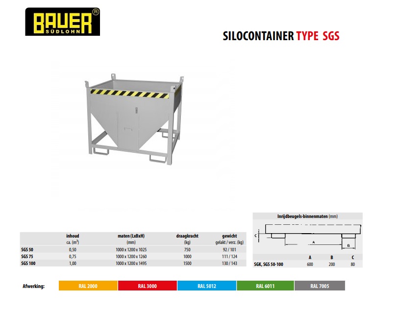 Silocontainer SGS 50 Ral 7005