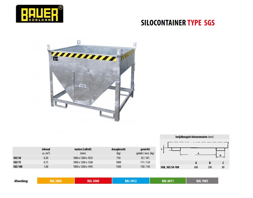 Silocontainer SGS 50 Vuurvezinkt