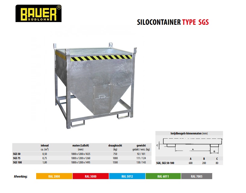 Silocontainer SGS 75 Vuurvezinkt