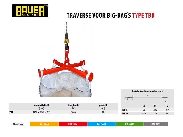 Traverses voor Big-Bag TBB Ral 3000