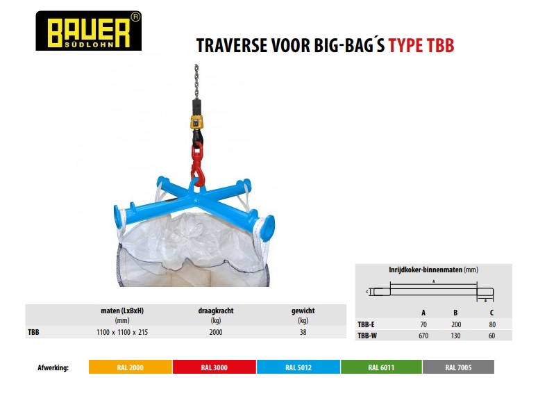 Traverses voor Big-Bag TBB Ral 5012