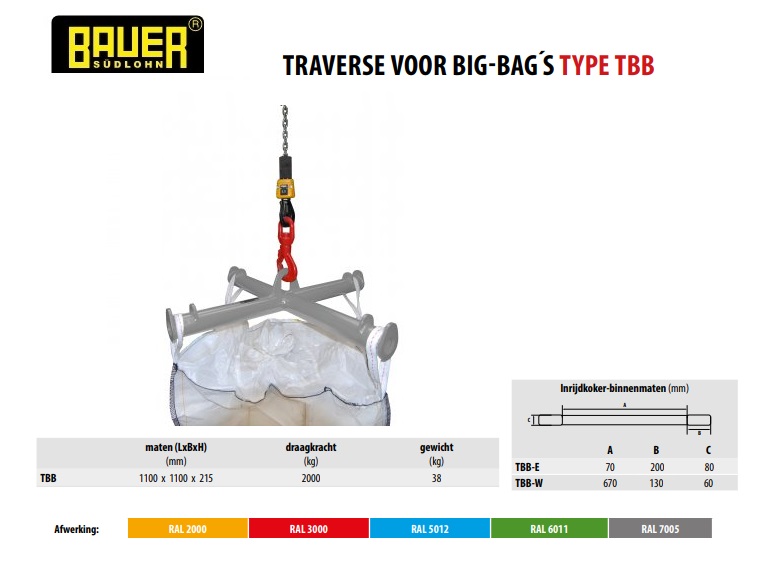 Traverses voor Big-Bag TBB Ral 7005