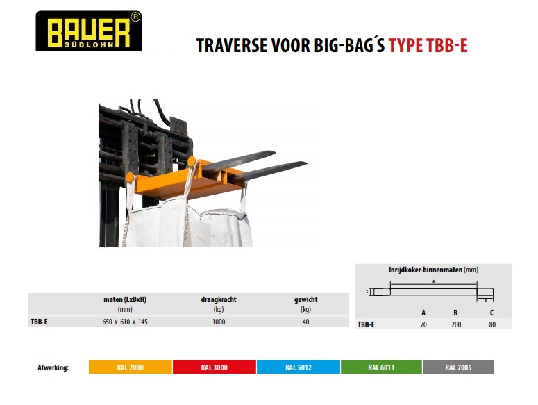 Traverses voor Big-Bags TBB-E Ral 2000