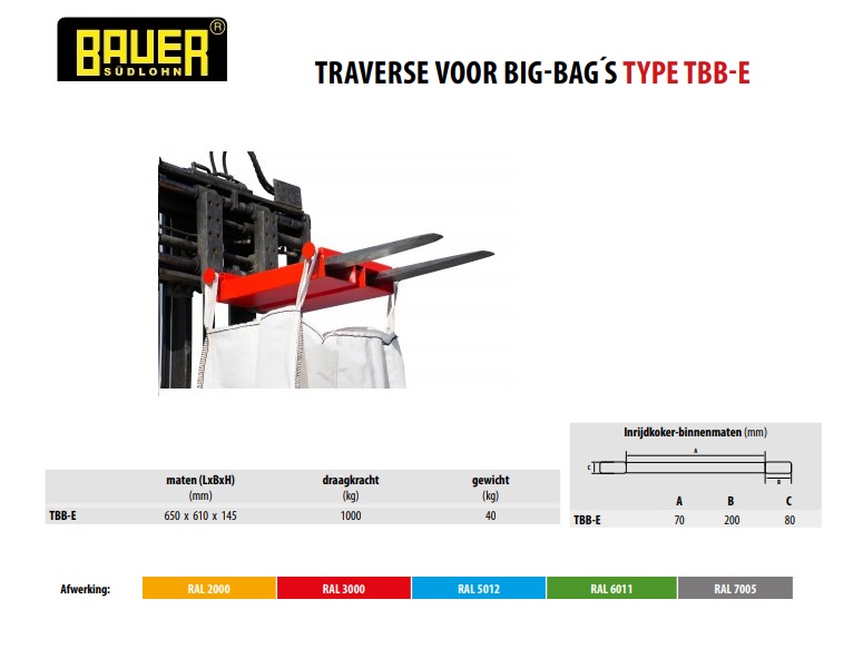 Traverses voor Big-Bags TBB-E Ral 3000