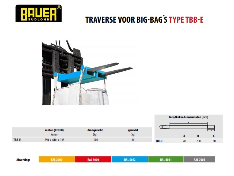 Traverses voor Big-Bags TBB-E Ral 5012