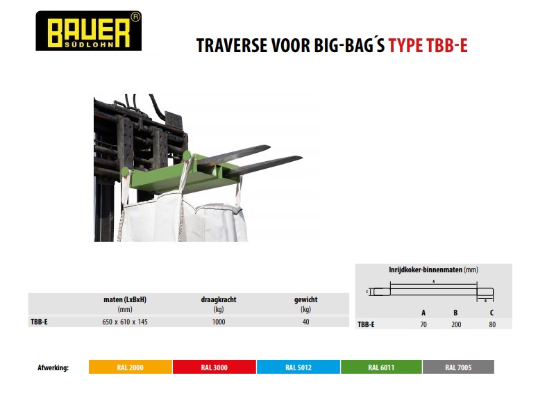 Traverses voor Big-Bags TBB-E Ral 6011