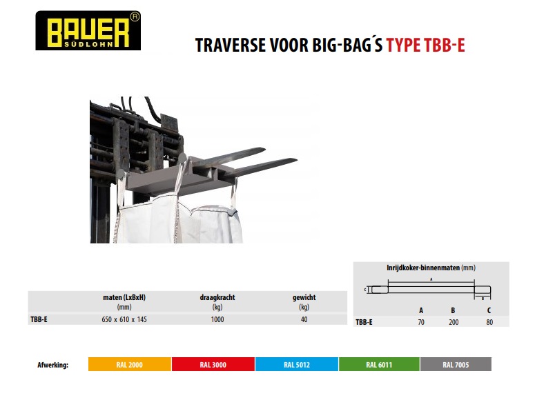 Traverses voor Big-Bags TBB-E Ral 7005