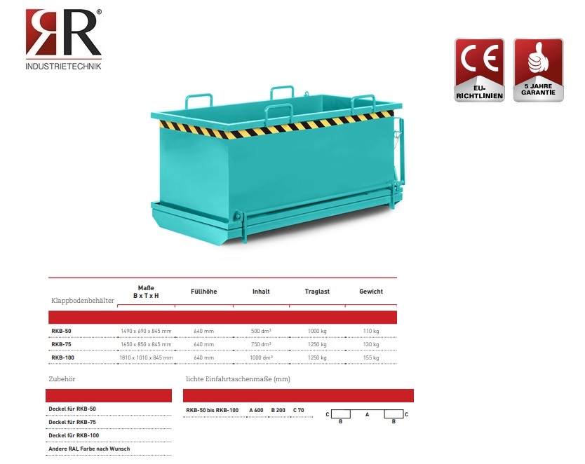 Bodemklepcontainer RKB-50 RAL 3000 | DKMTools - DKM Tools