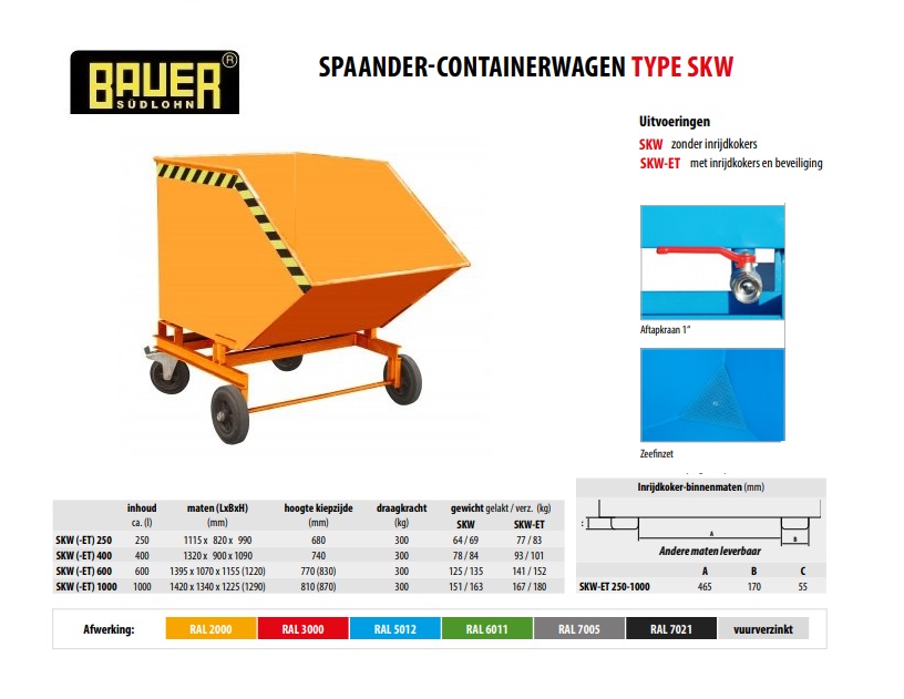 Spaander-Containerwagen SKW 400 RAL 2000 | DKMTools - DKM Tools