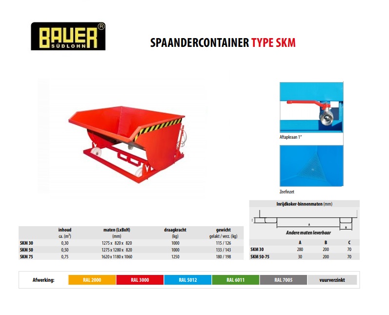 Spaandercontainer SKM 50 RAL 5012 | DKMTools - DKM Tools