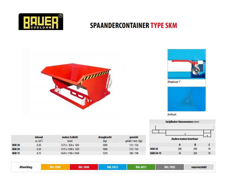 Spaandercontainer SKM 50 RAL 7005 | DKMTools - DKM Tools